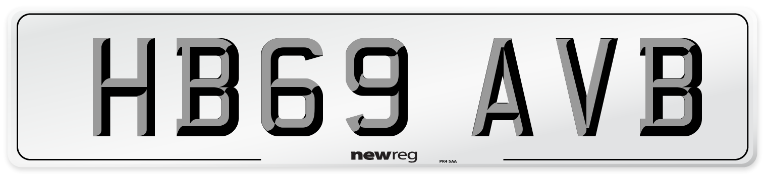 HB69 AVB Number Plate from New Reg